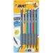 BIC Matic Grip Mechanical Pencils #2 Lead - 0.5 mm Lead Diameter - Black Lead - Black Gray Barrel - 6 / Pack