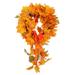 Thanksgiving Fall Wreath Pumpkin Pine Cone Berry Faux Maple Leaf Wreath - For Front Door Fall Thanksgiving Decorations Indoor & Outdoor 1 Piece Faux Maple Leaf Wreath Door Hanging - 60*30cm