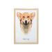 Corgi Wall Art with Frame Welsh Breed Dog Friend Illustration with Typography Printed Fabric Poster for Bathroom Living Room 23 x 35 Orange White by Ambesonne