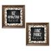 Gango Home Decor Contemporary Be Amazing & Love More by Lauren Rader (Ready to Hang); Two 12x12in Gold Trim Framed Prints