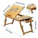 Foldable Bamboo Laptop Desk iMounTEK Height Adjustable Bed Tray Table with Folding Legs Laptop Table with Cup Holder Yellow