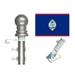 Guam 3 x5 Flag and Spinner Flagpole Set Includes Flag 6 Spinner Pole and Bracket