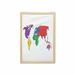 World Map Wall Art with Frame Contemporary Illustration of World Map Image Where People Live Education Theme Printed Fabric Poster for Bathroom Living Room 23 x 35 Multicolor by Ambesonne