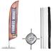 Farmers Market Feather Flag Kit - 13.5ft Knitted Polyester Swooper Flag with Pole Set Cross Base and Weight Bag - Printed in The USA