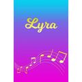 Lyra : Sheet Music Note Manuscript Notebook Paper - Pink Blue Gold Personalized Letter L Initial Custom First Name Cover - Musician Composer Instrument Composition Book - 12 Staves a Page Staff Line Notepad Notation Guide - Compose Write Songs (Paperback)