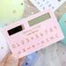 MIXFEER Mini Card Size Calculator Ultra-thin Cute Cartoon Solar Powered Calculator 8 Digits Display Portable for Office School Students Stationery Supplies