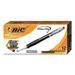 BIC Velocity Easy Glide Ballpoint Pen Retractable Medium 1 mm Black Ink Translucent Black Barrel Dozen (VLG11BK)