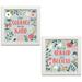 Gango Home Decor Contemporary Wildflower Daydreams I Dont be Afraid & II Have Courage by Laura Marshall (Ready to Hang); Two 12x12in White Framed Prints
