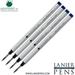 Lanier Combo Pack - 4 Pack - Monteverde Rollerball M22 Paste Ink Refill Compatible with most Montblanc Style Rollerball Pens - Blue (Fine Tip 0.6mm)