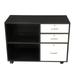 FCH Wood File Cabinet with 3 Drawer and 2 Open Shelves Office Storage Cabinet with Wheel Printer Stand 35.5 L x 15.7 W x 26 H