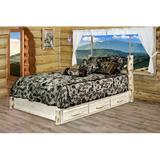 Loon Peak® Montana Collection Lodge Pole Pine Platform Storage Bed Wood in Gray/White | 47 H x 46 W x 83 D in | Wayfair