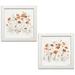 Gango Home Decor Shabby-Chic Wildflowers II & III Orange by Lisa Audit (Ready to Hang); Two 12x12in White Framed Prints