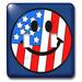 3dRose American Flag Smiley Face - Patriotic USA 4th of July Independence Day Happy Smilie on navy blue - Double Toggle Switch (lsp_76651_2)