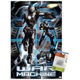 Marvel Cinematic Universe - Iron Man 2 - War Machine Wall Poster with Push Pins 14.725 x 22.375