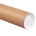 Bulk Pack: 12 Heavy Duty Kraft Shipping Tubes 4x24 Caps Included