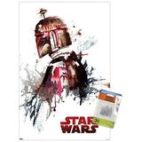 Star Wars: Original Trilogy - Boba Fett Watercolor Wall Poster with Pushpins 14.725 x 22.375