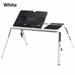 Jadeshay Folding Laptop Desk Built-in Cup Slot Portable Bed Tray Table Suitable for Study Writing Eating on Bed Couch Sofa Office Camping Party White