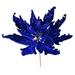 Vickerman 16 x 22 Midnight Blue Velvet Sequin Poinsettia Artificial Christmas Pick