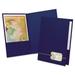 Monogram Series Business Portfolio Cover Stock 0.5 Capacity 11 X 8.5 Blue With Embossed Gold Foil Accents 4/pack | Bundle of 10 Packs