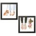 Gango Home Decor Contemporary Furry Fashion Friends III & IV by Emily Adams (Ready to Hang); Two 12x12in Black Framed Prints