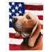 Sabueso Espanol Dog American Flag Garden Flag