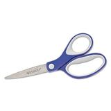 Kleenearth Soft Handle Scissors Pointed Tip 7 Long 2.25 Cut Length Blue/gray Straight Handle | Bundle of 2 Each