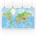 Highly Detailed World Map Illustration A-91613 (36x54 Giclee Gallery Print Wall Decor Travel Poster)