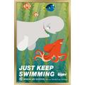 Disney Pixar Finding Dory - Just Keep Swimming Wall Poster 14.725 x 22.375 Framed