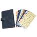 A6 PU Leather Notebook Binder 6 Rings Binder Cover 12 Pieces Budget Envelopes System Expense Budget Sheets (Blue)