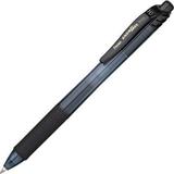 Pentel EnerGel-X Retractable Gel Pens Bold Pen Point - 1 mm Pen Point Size - Refillable - Retractable - Black Gel-based Ink - Black Barrel - Metal Tip - 12 / Dozen