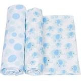 Miracle Blanket Elephants Swaddle Blanket Set Muslin, Cotton in Blue/White | 47 H x 47 W in | Wayfair 3042