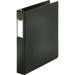 Business Source Basic Round Ring Binder w/Label Holder - 1 1/2 Binder Capacity - Letter - 8 1/2 x 11 Sheet Size - 3 x Round Ring Fastener(s) - Vinyl - Black - Open and Close | Bundle of 10 Each