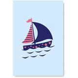 Awkward Styles Sailboat Illustration Marine Unframed Poster Art Nautical Kids Room Prints Art Gifts for Kids Baby Room Design Funny Art for Kids Newborn Baby Room Wall Decor Sea Wallpapers Made in USA