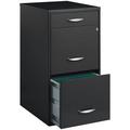 Scranton & Co 3 Drawer File Cabinet with Letter Sized Hanging Files in Charcoal