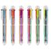 24 Pack 0.5mm 6-in-1 Multicolor Ballpoint Pen 6 Color Transparent Barrel Retractable Ballpoint Pens for Office School Supplies Students Gift (24 Pack)