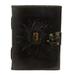 Black Leather Sun and Moon Stone Tiger 8X6 Inch Leather Journal for Women Leather Journal for Men Leather Sketchbook