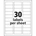 Address Labels Inkjet Printers White 1 X 2-5/8 Inch Box of 3000 Labels (100 Sheets / 30 Labels Per Sheet)