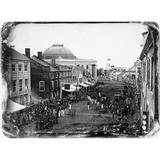 Portland Maine 1848. /Nmilitia Parade On Exchange Street In Portland Maine. Daguerreotype 1848. Poster Print by (18 x 24)