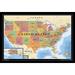 Map - USA Laminated & Framed Poster Print (34 x 22)