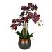 Vickerman 22 Artificial Potted Real Touch Purple Phalaenopsis Spray.