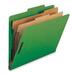 Nature Saver Legal Recycled Classification Folder - 8 1/2 x 14 - 2 Fastener Capacity for Folder - 2 Divider(s) - Green - 100% Recycled - 10 / Box | Bundle of 2 Boxes