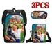 Boy Girl Kids School Book Bags 3PCS Encanto Women Bagpack Charm Student Cartoon Figure Anime Reduce Burden Shoulder Bag Pencil Box (#3)