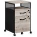 VASAGLE File Cabinet with Lock Filing Cabinet with 2 Storage Drawers for Home Office Open Shelf Greige and Black