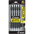 Pilot G2 Retractable Gel Ink Rolling Ball Pen Set 5-Pen Set Black