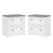 Home Square 2 Piece Engineered Wood Filing Cabinet Set in White and Gray