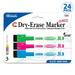 BAZIC Magnetic Dry Erase Marker Fine Tip Color Whiteboard Markers (3/Pack) 24-Packs