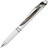 Energel Rtx Gel Pen Retractable Fine 0.5 Mm Needle Tip Black Ink White/Black Barrel | Bundle of 5 Each