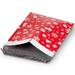 Fosmon [10 PACK] Christmas Xmas Design Poly Bubble Mailer Shipping Bag Envelopes - 10.5 x 16 (10.5 x 15 Usable Size) - Red White Snow