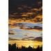 Posterazzi Dramatic Colorful Clouds At Sunrise with Cityscape & Tree Silhouette - Calgary Alberta Canada Poster Print by Michael Interisano - 12 x 19