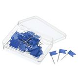 Uxcell Flag Map Push Pins Plastic Head Steel Point Pin Tacks Blue 60 Pack